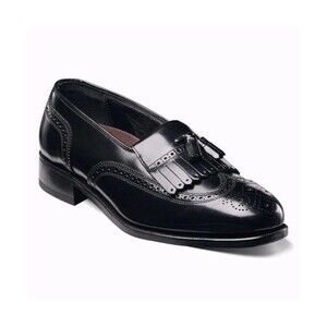Florsheim Lexington Black Smooth Leather Wingtip Dress Loafer SZ 9.5 NEW